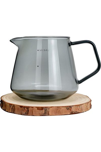 MIBRU Coffee glass server jug tint black 600ml