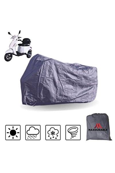 MaxDurable Kuba Estima 3 Tekerlekli Elektrikli 1 Kişilik Motor Brandası Su Geçirmez Motosiklet Örtüsü