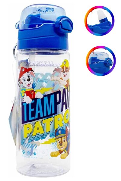 Mashotrend Paw Patrol Şeffaf Matara 500ml - Paw Petrol Suluk - Lisanslı Paw Petrol Matara - Pipetli Suluk
