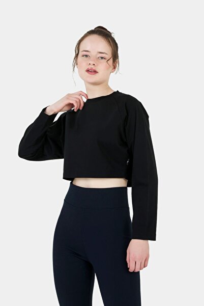 qanpaq بلوزة نسائية سوداء مرسيريزد - موديل أساسي بأكمام طويلة