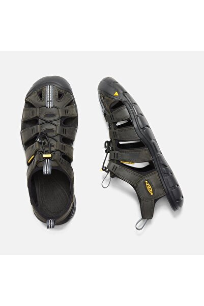 Keen Clearwater Cnx Leather - Deri Erkek Sandalet - Haki/siyah