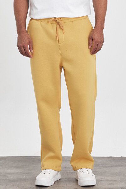 MADZEYMODA Ανδρικό παντελόνι μουστάρδας - Νέα σεζόν, 3 κλωστές, φαρδιά φαρδιά εφαρμογή Mz73037