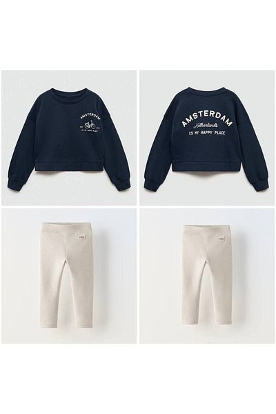 anonim Amsterdam Bicycle Slogan Girl's Set with Tights