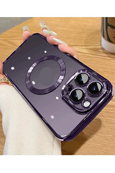 Ceponya حافظة آيفون 14 برو ماكس بزوايا ملونة فاخرة وشفافة لحماية الكاميرا من السيليكون