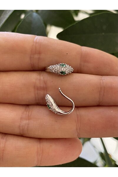 Arescollection kararmaz ZİRKON TAŞLI earcuff sıkıştırmalı kıkırdak conch orbital delik gerektirmeyen küpe