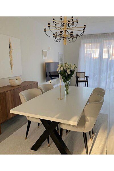 shardywood Beyaz Lake/boyalı Yemek Masası Ofis Masası Mutfak Masası 180x80