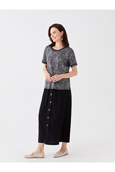 LC Waikiki Kényelmes szabású női szoknya elasztikus derékkal