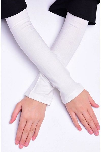CocoVia White Hijab Prayer Sleeve - 1 Pair Set