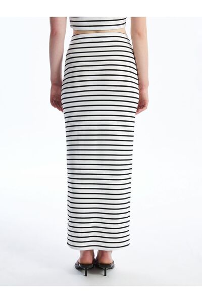 LC Waikiki Gestreifter Slim-Fit-Damenrock