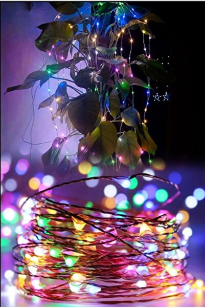 rkm store Dekoratif 3 Metre Rgb Pilli Peri Led Aydınlatma Fonksiyonlu Parti Yılbaşı Süsleme