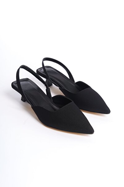 FGZY Shoes حذاء تيرا نسائي أسود - كعب منخفض 4 سم، مقدمة مدببة، ظهر مفتوح مرن