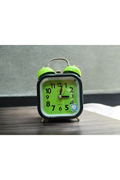 efmues Çalar saat Alarmlı masa saati ışıklı Analog saat yeşil renk