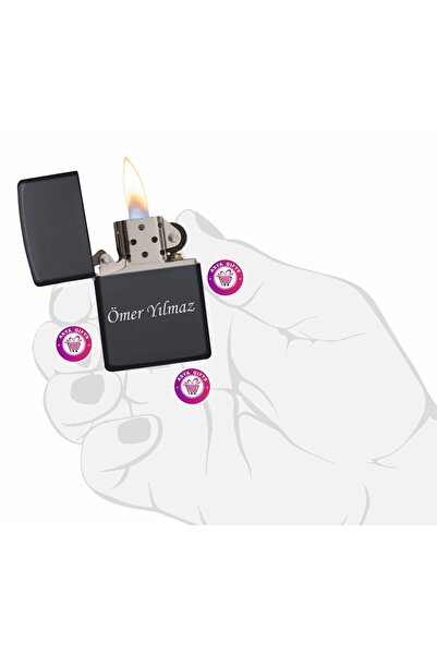 ASYA GIFTS Kişiye Özel Isim Baskılı Benzinli Metal Çakmak