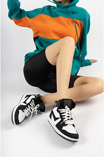 Lambırlent Seasonal Leather Material High-Top Sneakers for Boys and Children