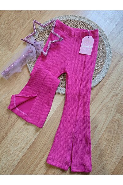Babyelisco Fuşya önden yırtmaçlı çocuk tayt