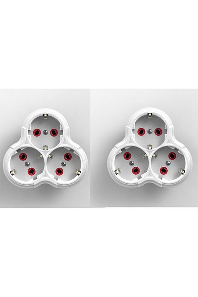 Toptancı Amca Triple Grounded Plug Socket (Daisy) MULTIPLEXER WIRELESS 2 PCS