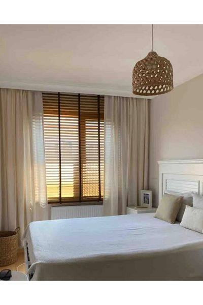 HOME ART ATELIER hand made Vintage Linen Curtain - Single Wing - Natural - Non- Pleated