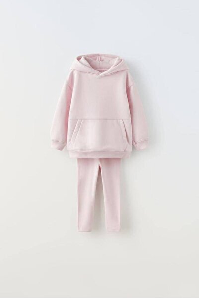 TİJK Hooded Top Ribbed Tights Girl's Tracksuit Set