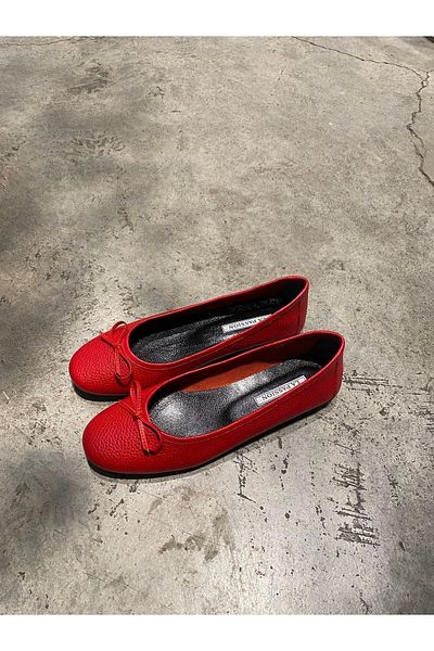 LA PASSION GENUINE LEATHER ALL HANDMADE FLOTER RED SHOES