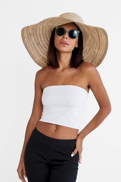 RANNİ THE RİZZLER 100% Cotton Double Layer Strapless Crop (Narrow Molded)
