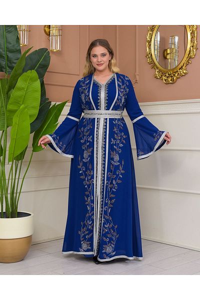 ALWAKI Elegant Caftan Dress - Long Sleeve Special Invited Charm Evening Dress