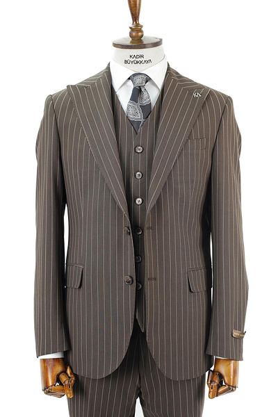 Kadir Büyükkaya Modern Men's Vest Suit - Elastane Blend - Kav1039W