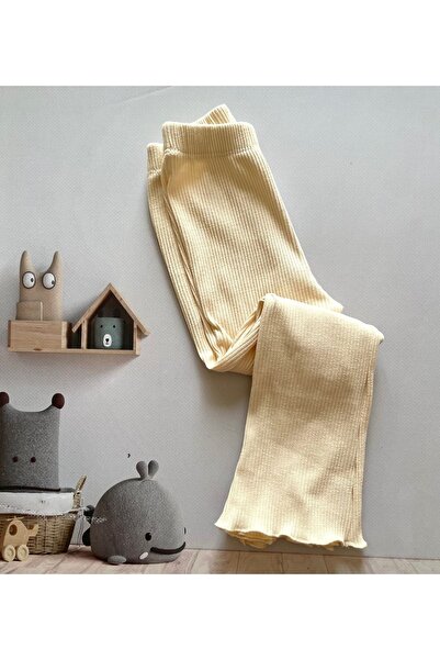 Peri Masalı Bebek Ispanyol Paça Fitilli Tayt ( Krem )