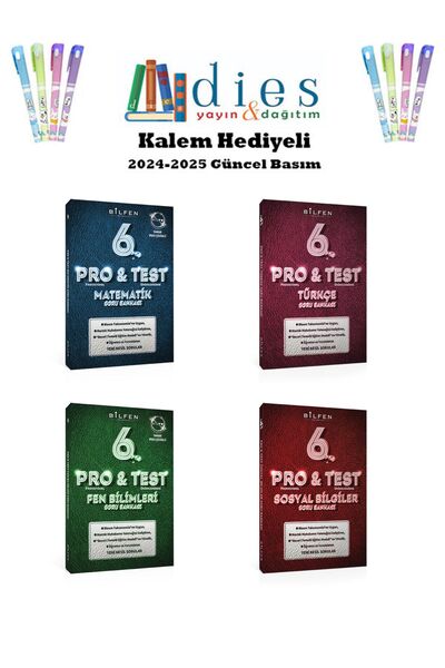 Bilfen Yayıncılık Bilfen Yay. PRO&TEST 6. Sınıf Matematik + Türkçe + Fen B. +...