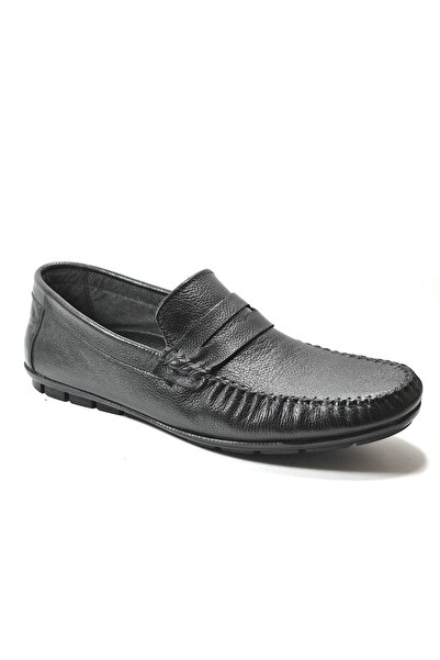 Onlo Ayakkabı Μαύρο Γνήσιο Δερμάτινο Ανδρικό Loafer - GD.9319 Rok