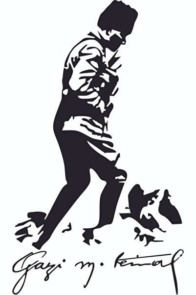 modecal Atatürk Silüet Oto Sticker Araba Sticker Cam Sticker 20 Cm