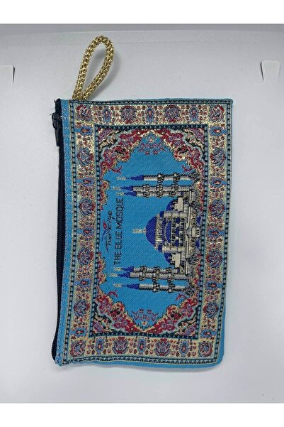 GALATA GIFT Παραδοσιακό μοτίβο, Εικονίδια της Κωνσταντινούπολης Εκτυπωμένο χρυσό επιχρυσωμένο γυναικείο πορτοφόλι με φερμουάρ, 16x10cm