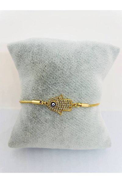 GALATA GIFT Fatimans Hand Series - Elevator Rhinestone Steel Bracelet