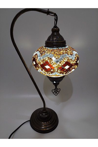 GALATA GIFT No: Three 18cm - Mosaic Lampshade and Walking Stick Table Lamp