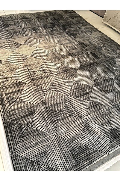 Padişah Halı Sümela 36250-090 Salon Halısı Oturma Odası Halısı Akrilik Halı Modern Halı Antrasit Gri