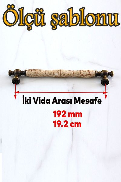 Badem10 Edessa (PREMIUM) Porțelan Cafea Antică Galben Antic 192 Mm Mobilier Bucătărie Sertar Dulap Mâner Mâner
