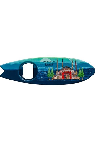 GALATA GIFT Magnet pentru deschizător de sticle în formă de pește cu tematică Istanbul - Deschizător de sifon, de sifon și de frigider