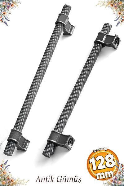Badem10 Hisar Antique Metal argintiu antic 128 mm Mâner de mobilier de bucătărie Mâner de dulap Mâner