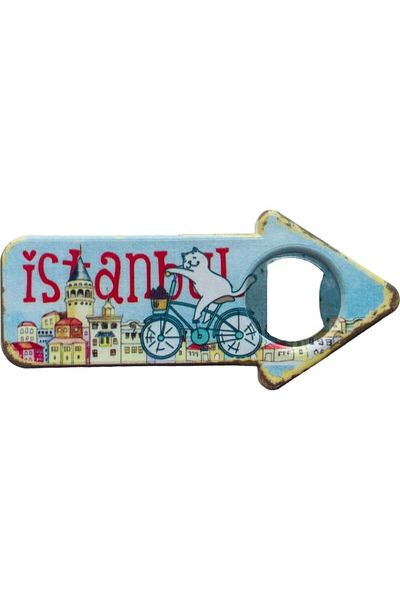 GALATA GIFT Magnet pentru deschizător de sticle în formă de săgeată cu tematică Istanbul - Soda, Soda și Frigider