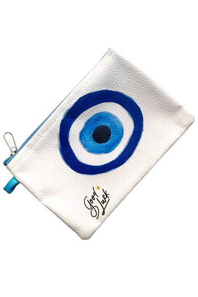 GALATA GIFT Istanbul Stylish Wallet with Evil Eye Beads - Zippered, Medium Size, Single Compartment, Sturdy