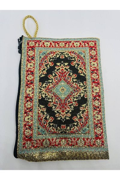 GALATA GIFT Women's Medium Size Wallet - Stylish, Zippered, Lined, Rug Patterned Coin Wallet 15x10