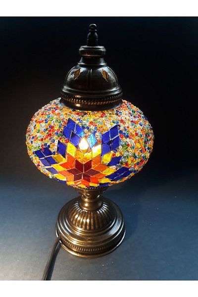 GALATA GIFT Mosaic Pattern - Decorative Table Lamp, 18cm Diameter