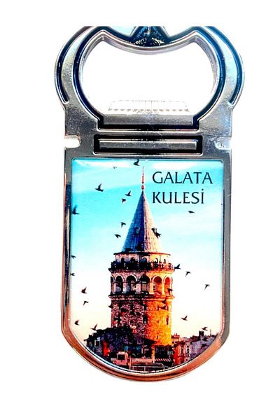 GALATA GIFT فتاحة ثلاجة Galata Tower and Seagulls مقاس 9*4 سم، مغناطيس معدني قوي