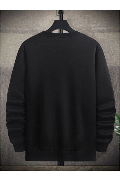 Altamira Hanorac unisex cu imprimeu linie neagră cu gât crew