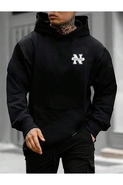 Altamira Ανδρικό φούτερ με μαύρη κουκούλα New York