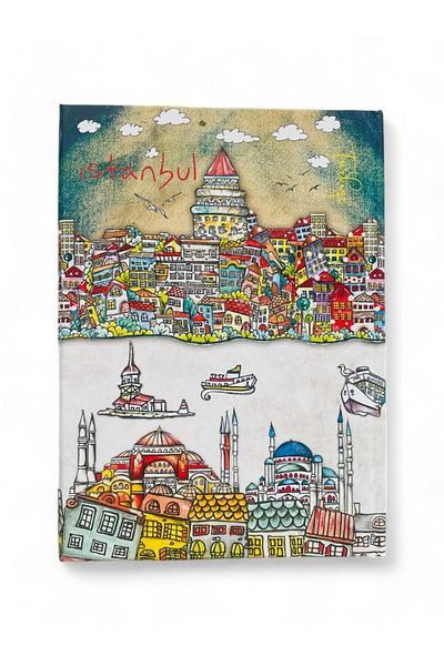 GALATA GIFT Caiet de mulțumire pentru memorie și amintire - Jurnal, caiet de concepte cu copertă rigidă, fără linii și tematică Istanbul