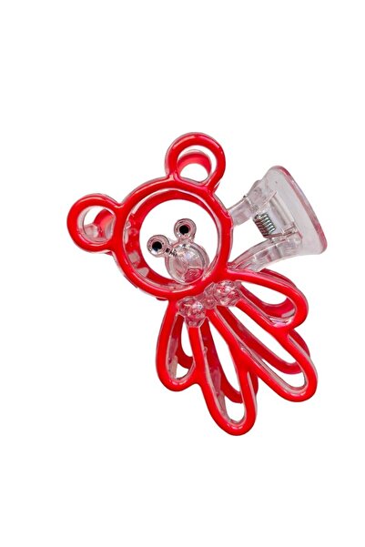GALATA GIFT Latch Buckle, Large Size, Transparent Color, Red XL Rugged Buckle with Teddy Bear Figure 8 cm Knob Buckle