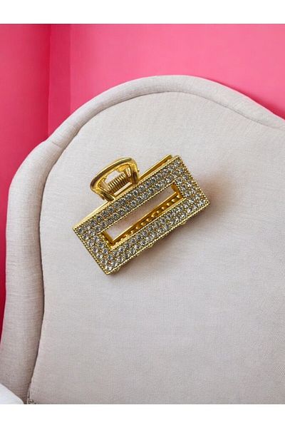 GALATA GIFT Agrafă de păr elegantă cu zirconiu de 4 cm - cleme, mărime medie, coc pe jumătate