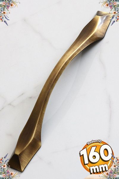 Badem10 Diamant 160 mm Mobilier din metal galben antic, sertar de bucătărie, dulap, mâner dulap