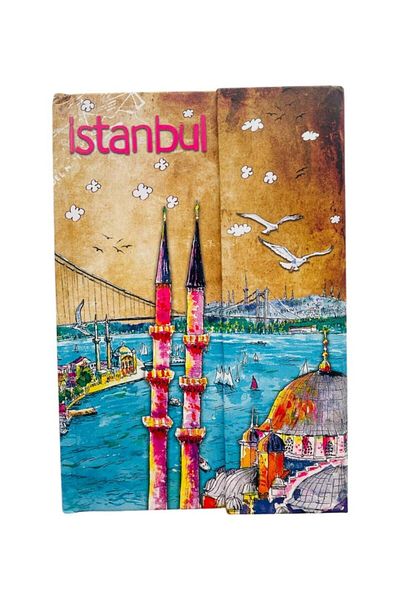 GALATA GIFT Caiet cu copertă rigidă cu tematică Istanbul, fără linii - pentru suveniruri de memorie și jurnal de mulțumiri 14*9,5
