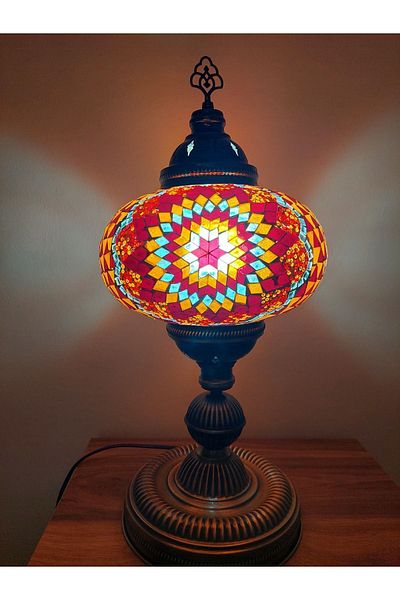 NiceandBonita 57 cm Large Size Mosaic - Lampshade Turkish Lamp Handmade